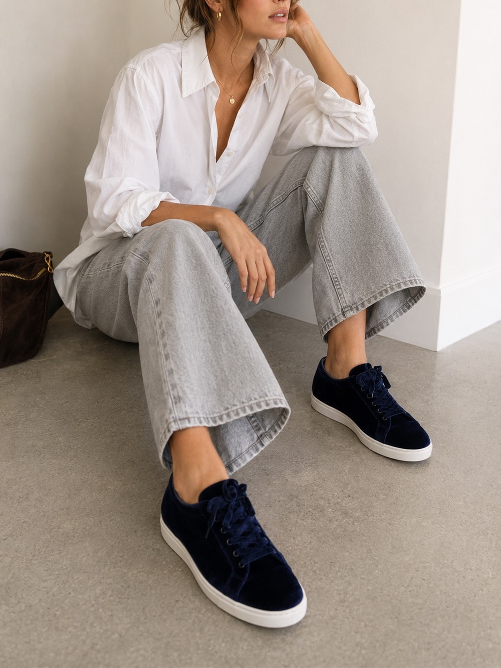 Velvet Laceup Sneaker